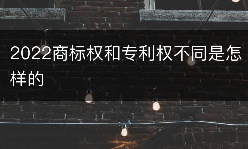 2022商标权和专利权不同是怎样的