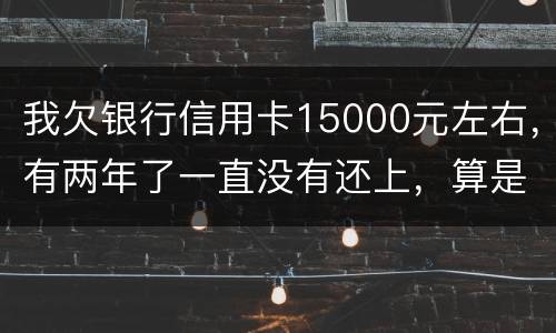 我欠银行信用卡15000元左右，有两年了一直没有还上，算是恶意透支吗