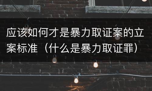 应该如何才是暴力取证案的立案标准（什么是暴力取证罪）