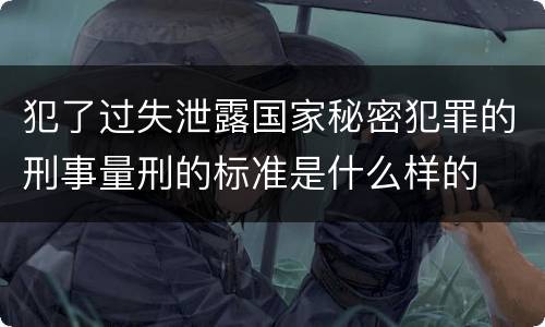 犯了过失泄露国家秘密犯罪的刑事量刑的标准是什么样的