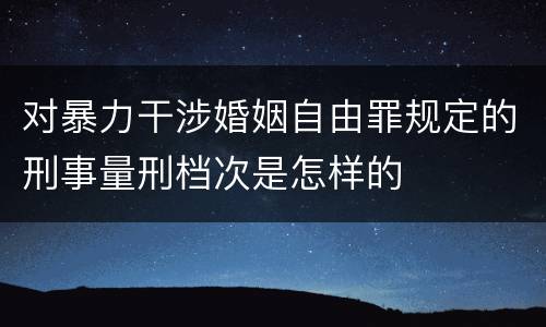 对暴力干涉婚姻自由罪规定的刑事量刑档次是怎样的