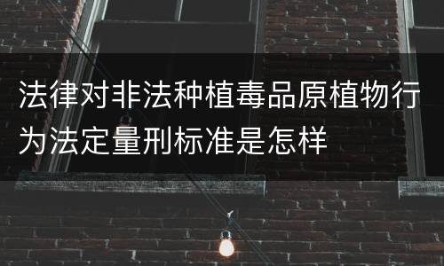 法律对非法种植毒品原植物行为法定量刑标准是怎样