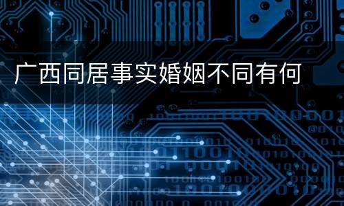 广西同居事实婚姻不同有何