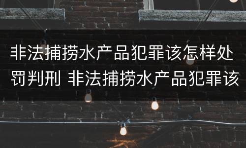 非法捕捞水产品犯罪该怎样处罚判刑 非法捕捞水产品犯罪该怎样处罚判刑案例