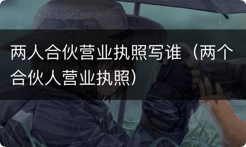 两人合伙营业执照写谁（两个合伙人营业执照）