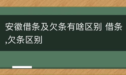 安徽借条及欠条有啥区别 借条,欠条区别