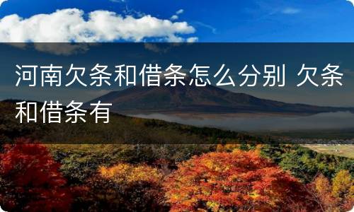 河南欠条和借条怎么分别 欠条和借条有