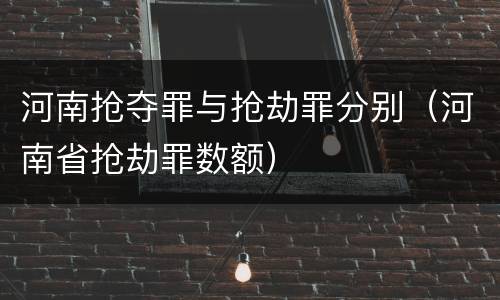 河南抢夺罪与抢劫罪分别（河南省抢劫罪数额）