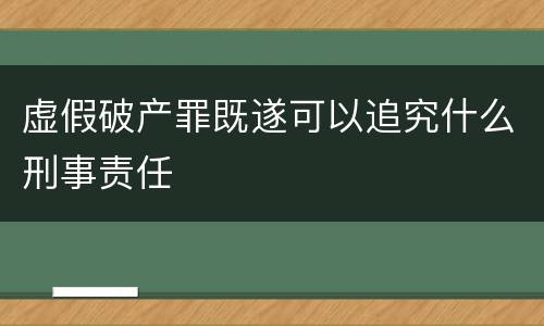 虚假破产罪既遂可以追究什么刑事责任