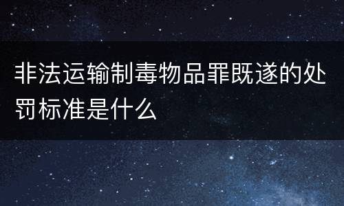 非法运输制毒物品罪既遂的处罚标准是什么