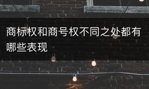 商标权和商号权不同之处都有哪些表现