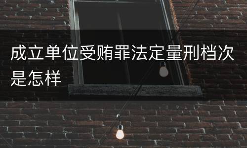 成立单位受贿罪法定量刑档次是怎样