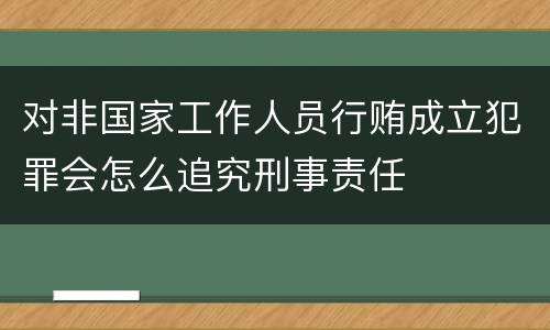对非国家工作人员行贿成立犯罪会怎么追究刑事责任