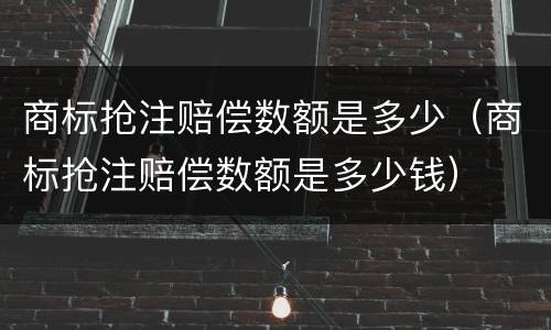 商标抢注赔偿数额是多少（商标抢注赔偿数额是多少钱）