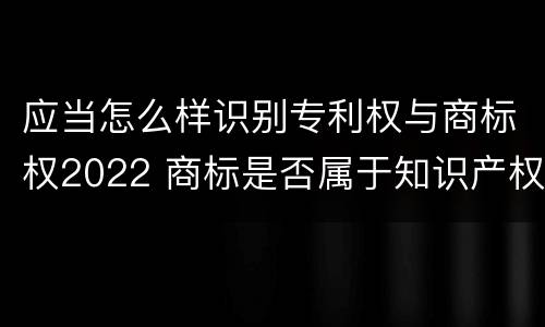 应当怎么样识别专利权与商标权2022 商标是否属于知识产权