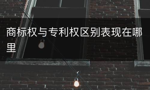 商标权与专利权区别表现在哪里