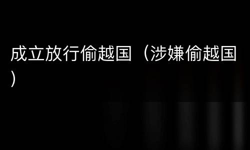 成立放行偷越国（涉嫌偷越国）