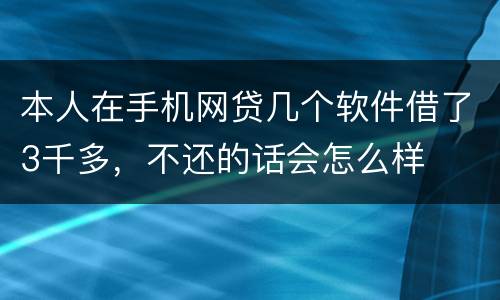 本人在手机网贷几个软件借了3千多，不还的话会怎么样