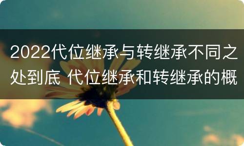 2022代位继承与转继承不同之处到底 代位继承和转继承的概念和适用范围