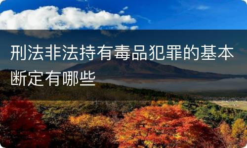 刑法非法持有毒品犯罪的基本断定有哪些