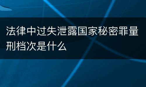 法律中过失泄露国家秘密罪量刑档次是什么