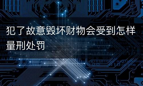 犯了故意毁坏财物会受到怎样量刑处罚