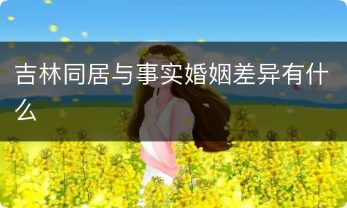 吉林同居与事实婚姻差异有什么