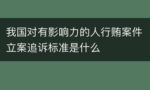 我国对有影响力的人行贿案件立案追诉标准是什么