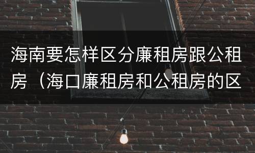海南要怎样区分廉租房跟公租房（海口廉租房和公租房的区别）