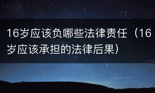 16岁应该负哪些法律责任（16岁应该承担的法律后果）