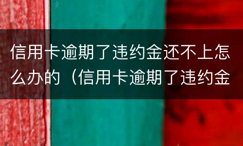 信用卡逾期了违约金还不上怎么办的（信用卡逾期了违约金还不上怎么办的呢）