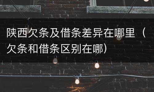 陕西欠条及借条差异在哪里（欠条和借条区别在哪）
