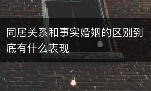 同居关系和事实婚姻的区别到底有什么表现