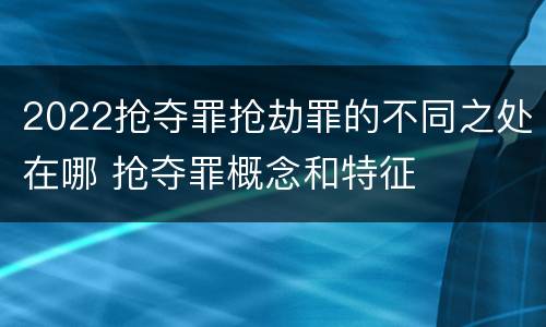 2022抢夺罪抢劫罪的不同之处在哪 抢夺罪概念和特征