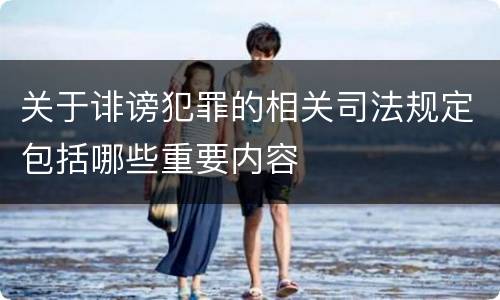 关于诽谤犯罪的相关司法规定包括哪些重要内容