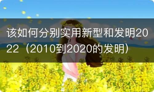 该如何分别实用新型和发明2022（2010到2020的发明）