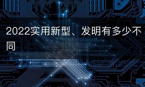 2022实用新型、发明有多少不同