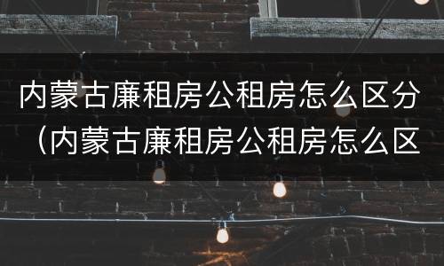 内蒙古廉租房公租房怎么区分（内蒙古廉租房公租房怎么区分的）