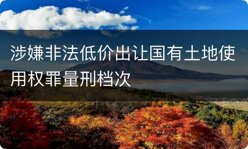 涉嫌非法低价出让国有土地使用权罪量刑档次
