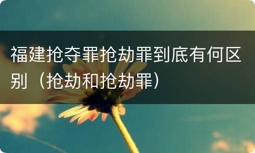 福建抢夺罪抢劫罪到底有何区别（抢劫和抢劫罪）
