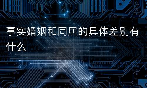 事实婚姻和同居的具体差别有什么