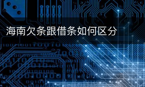 海南欠条跟借条如何区分