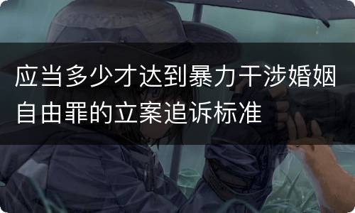 应当多少才达到暴力干涉婚姻自由罪的立案追诉标准