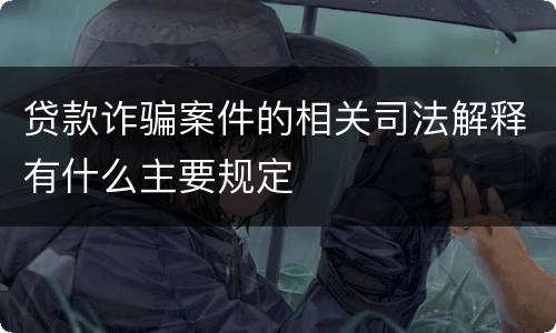 贷款诈骗案件的相关司法解释有什么主要规定