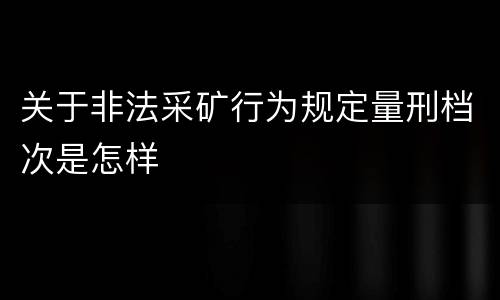 关于非法采矿行为规定量刑档次是怎样