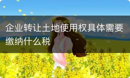 企业转让土地使用权具体需要缴纳什么税
