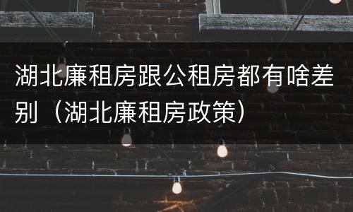 湖北廉租房跟公租房都有啥差别（湖北廉租房政策）