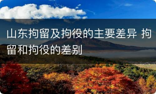 山东拘留及拘役的主要差异 拘留和拘役的差别