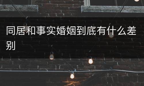 同居和事实婚姻到底有什么差别
