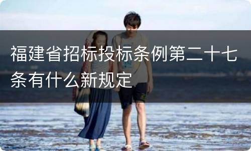 福建省招标投标条例第二十七条有什么新规定